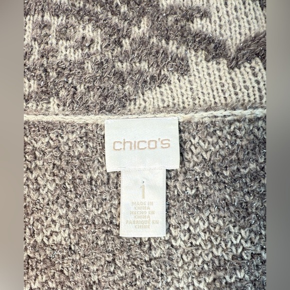 Chico's Brown and Cream Cowl Neck Sweater - Picture 6 of 10
